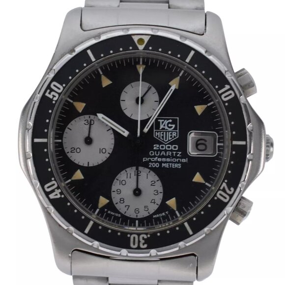Vintage Men's 37mm Tag Heuer 2000 Series Quartz Chronograph Watch Ref 273.006/1! - Picture 1 of 10
